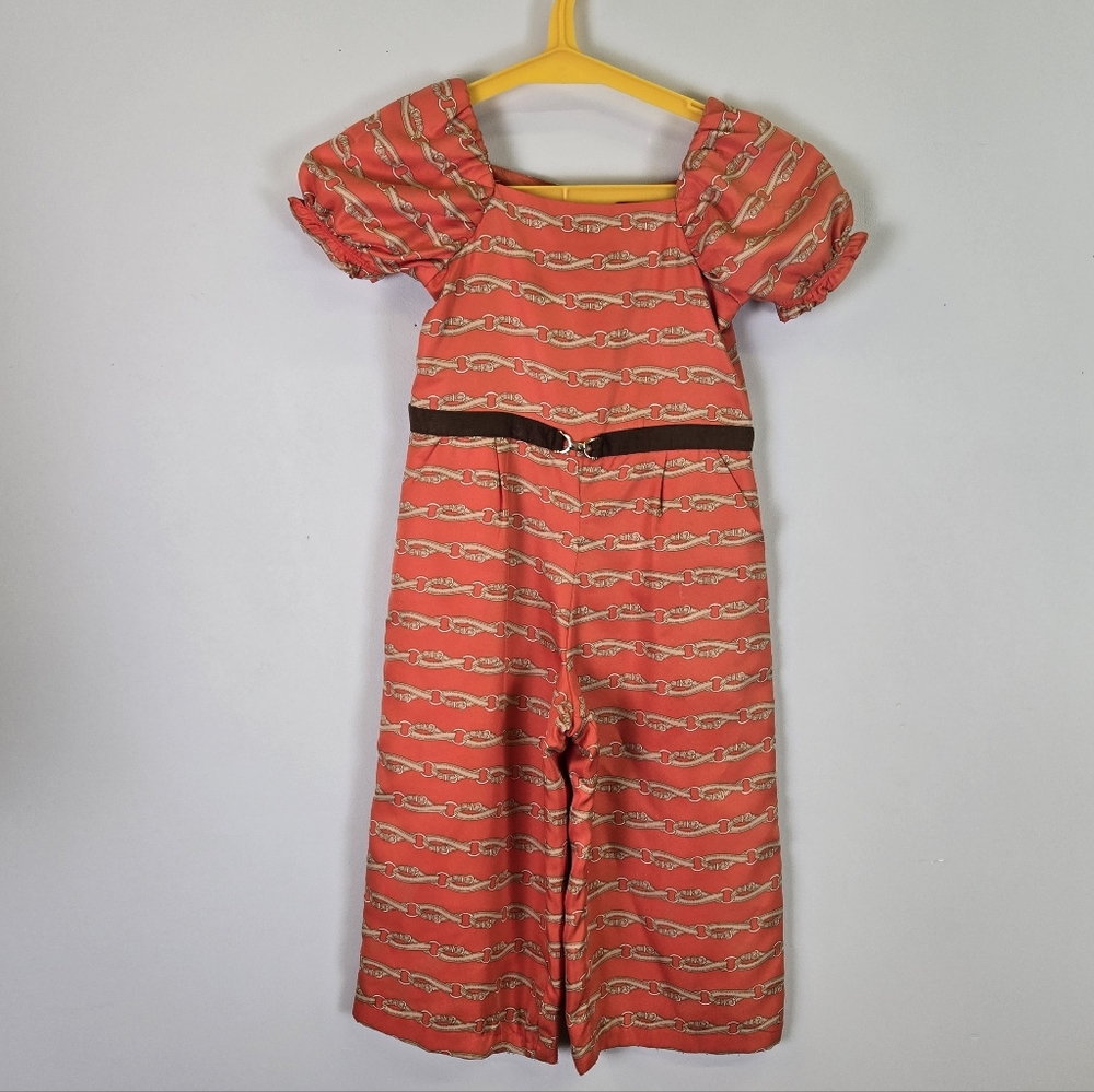 Janie and Jack Equestrian Orange Jumpsuit Girls' 3
